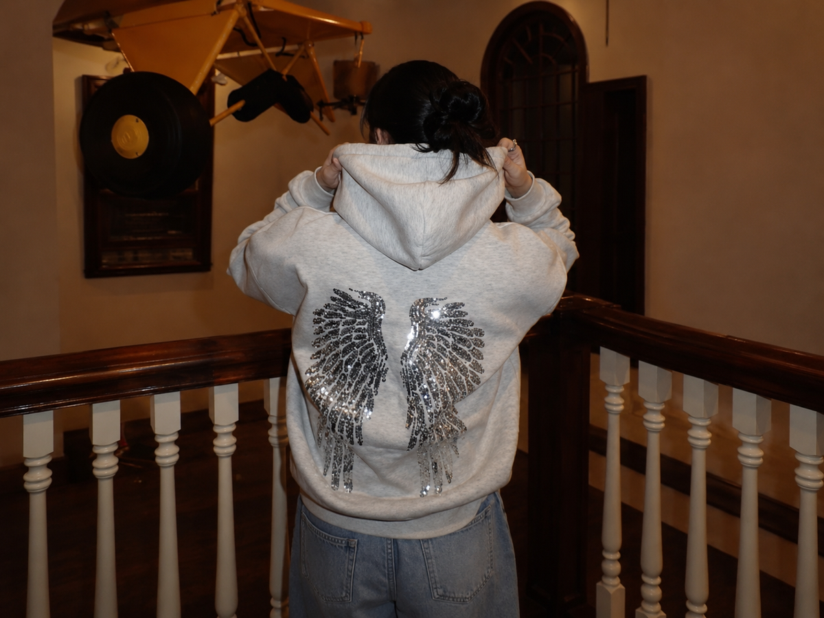 Sequin Angel Wings Hoodie