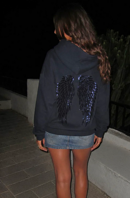 Sequin Angel Wings Hoodie