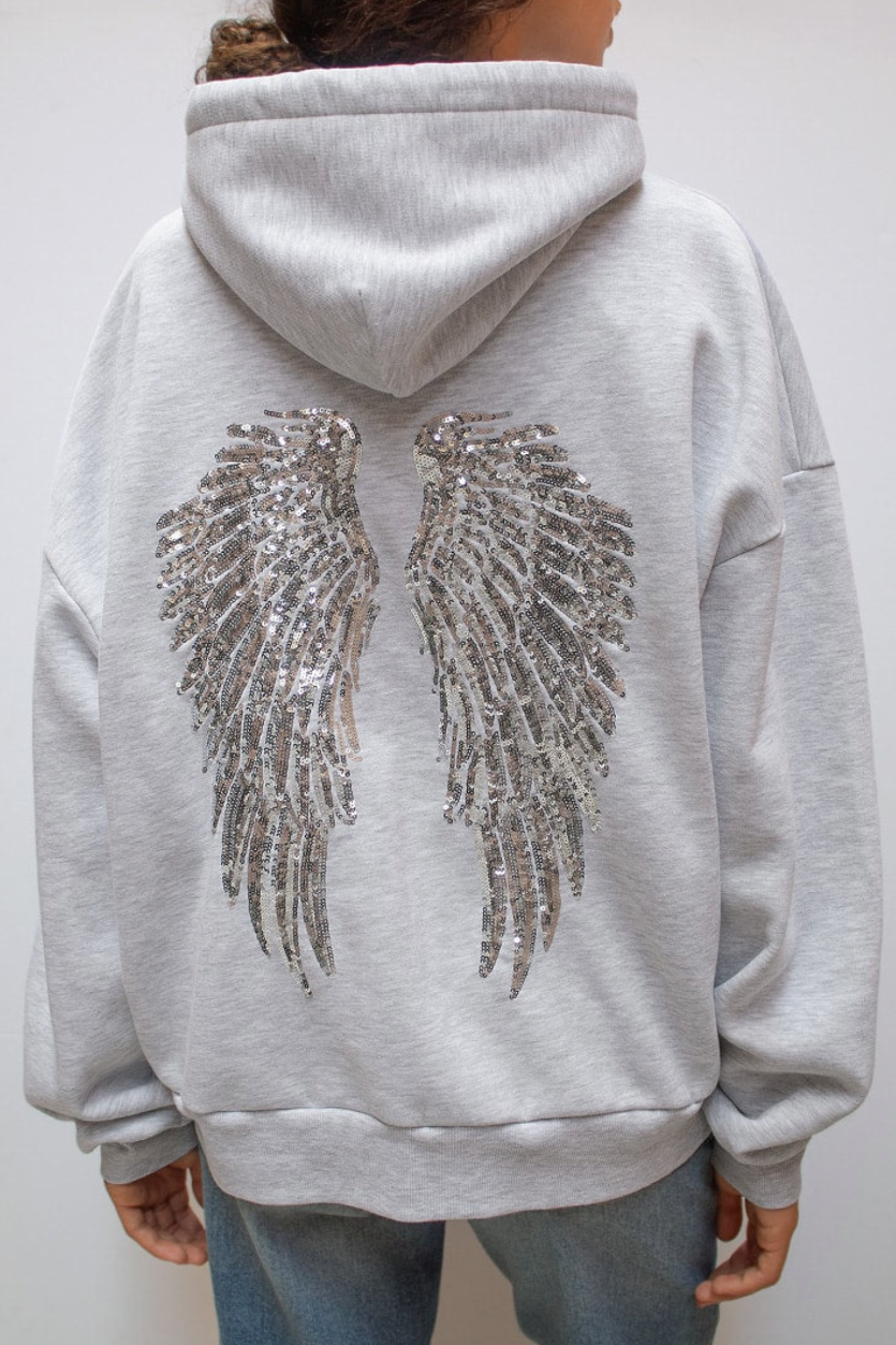 Sequin Angel Wings Hoodie