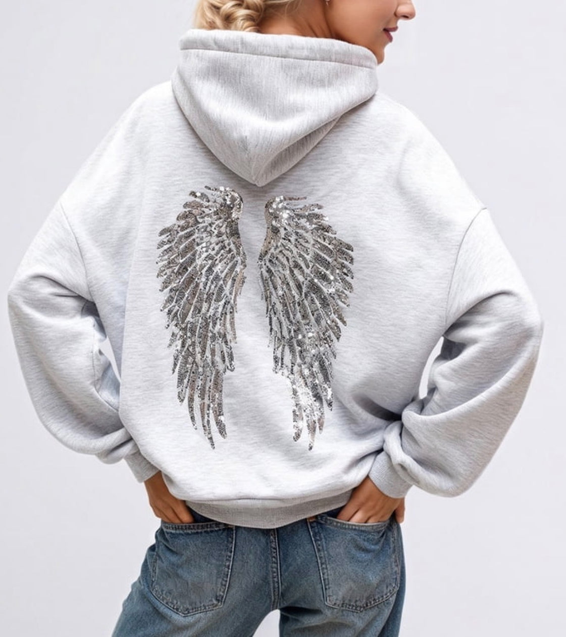 Sequin Angel Wings Hoodie